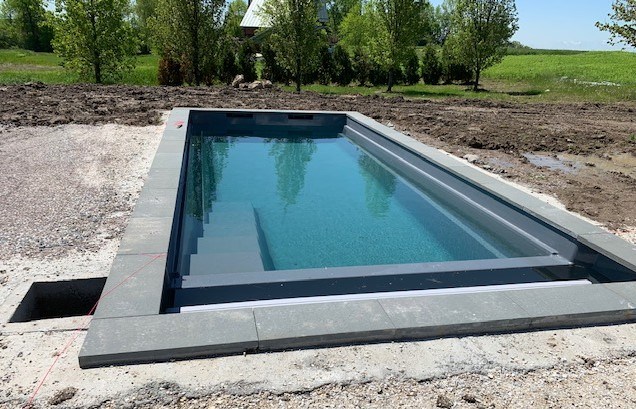 Inground swimming pool installation